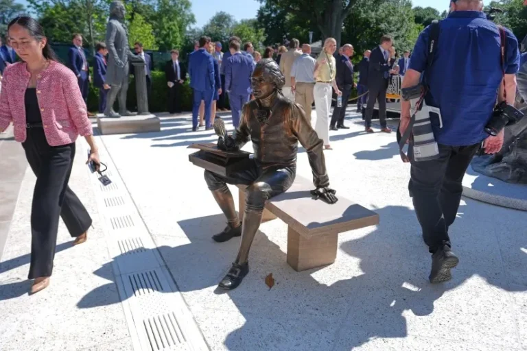 President Trump Transforms White House Rose Garden with New Historical Statues