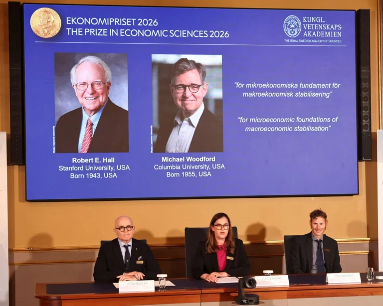 US Economists Hall and Woodford Win 2026 Nobel Prize